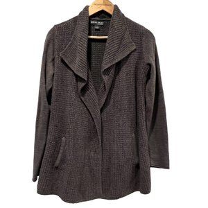 Barefoot Dreams Waffle-Knit Open Cardigan, Pockets, Brown, M